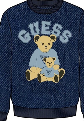 flatlay of a Guess bear sweater