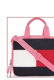 raw shot of a striped laptop bag