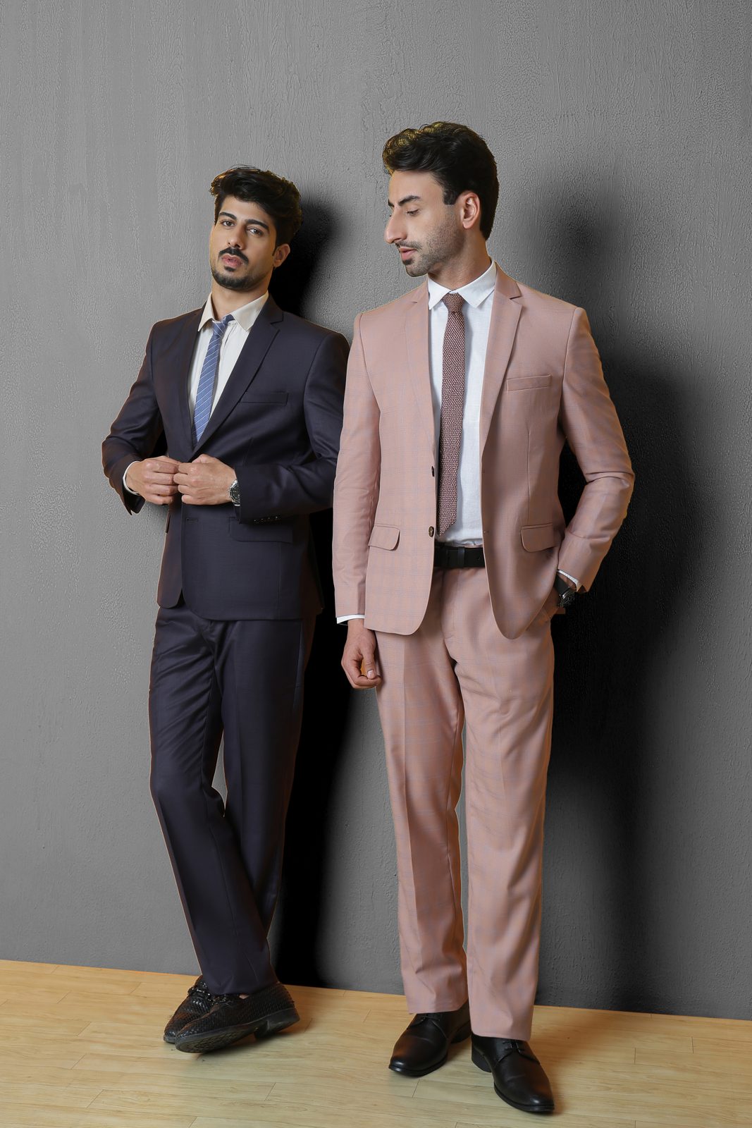 Men's suit on model